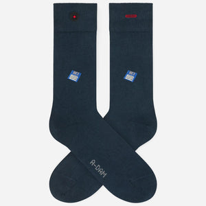 Navy floppy disk socks