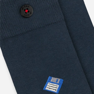 Navy floppy disk socks