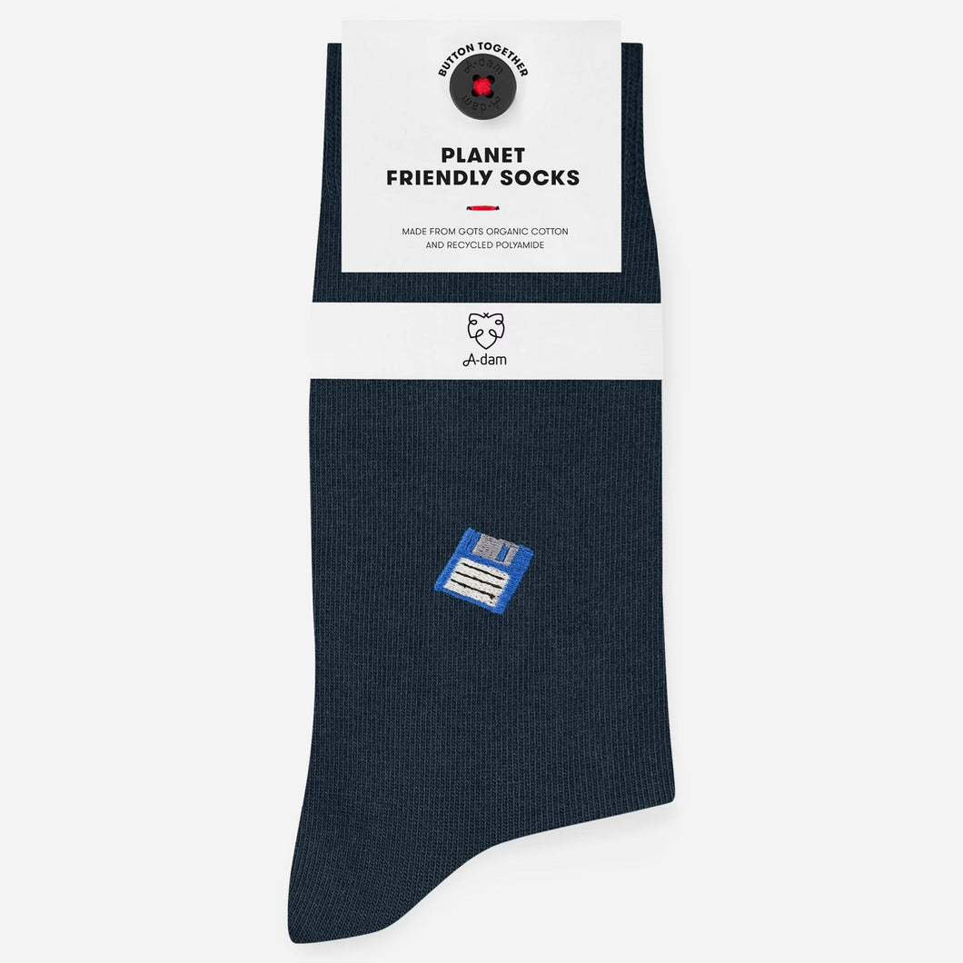 Navy floppy disk socks