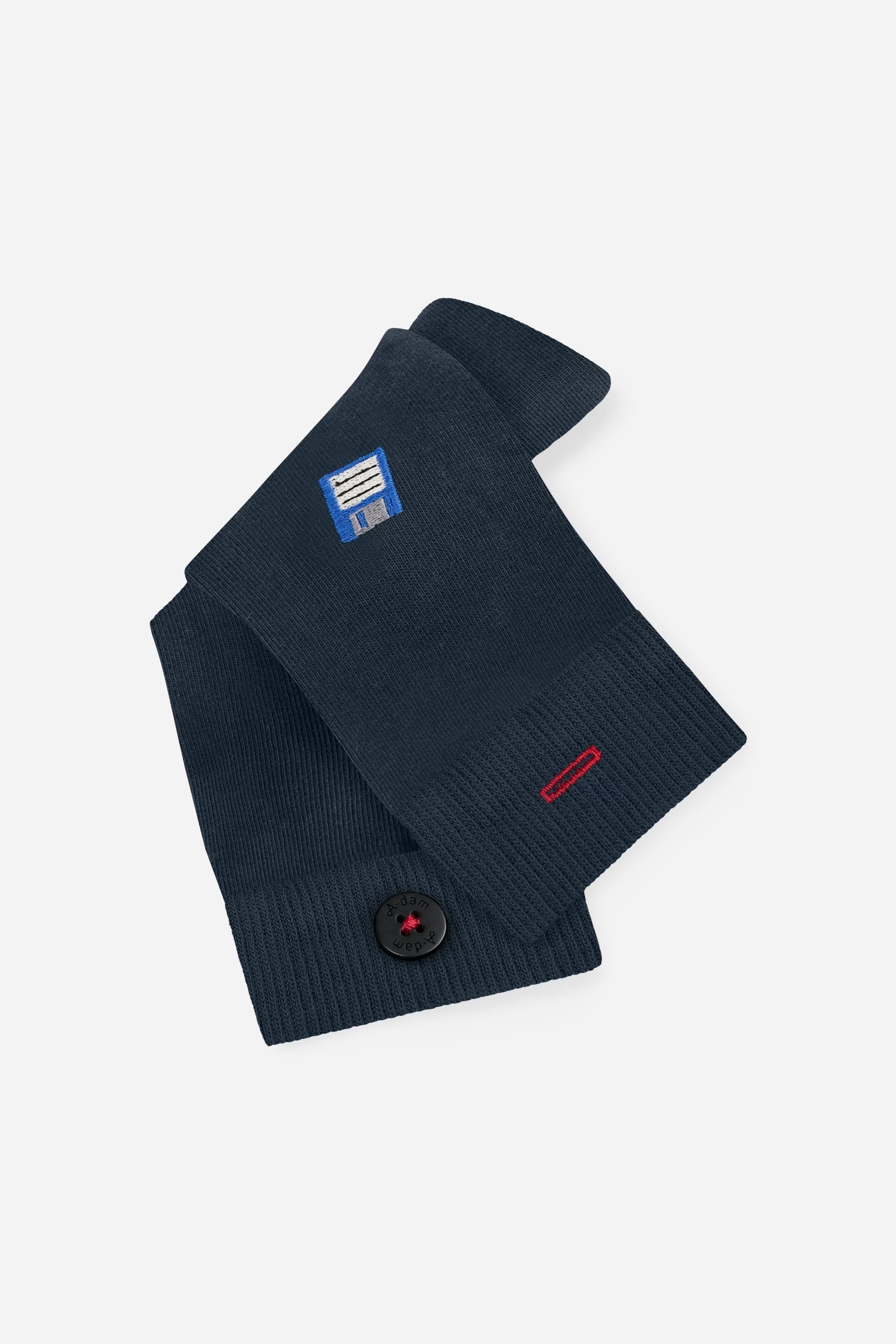 Navy floppy disk socks