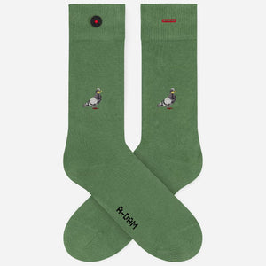 Green pigeon socks