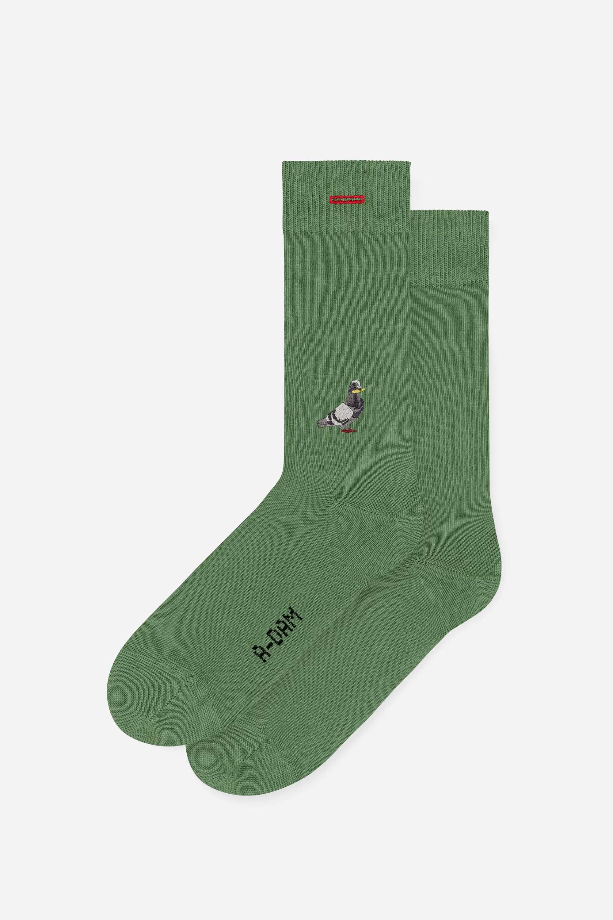 Green pigeon socks