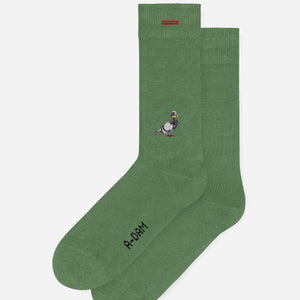 Green pigeon socks