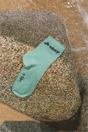 Green a-okay quarter crew socks