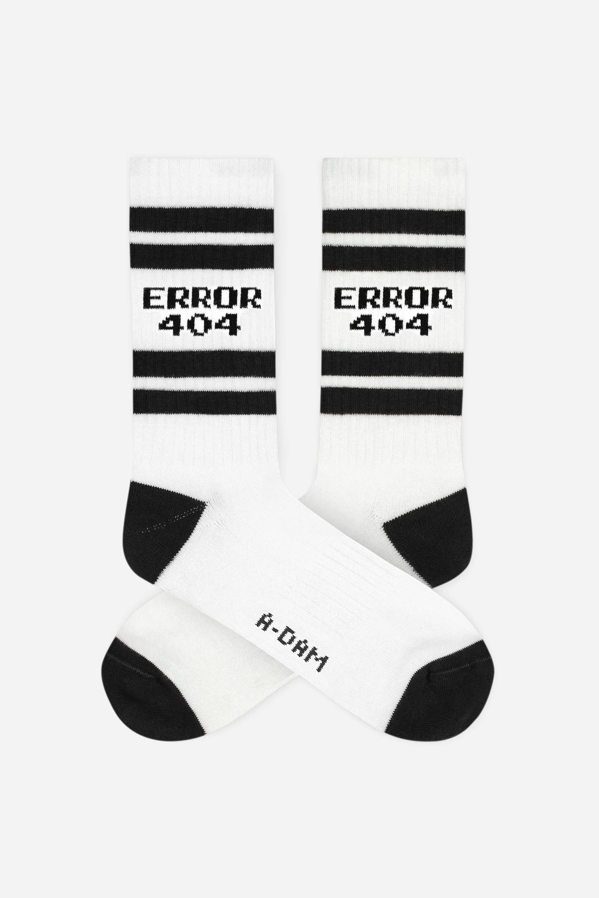 Black stripe error crew socks