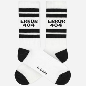 Black stripe error crew socks