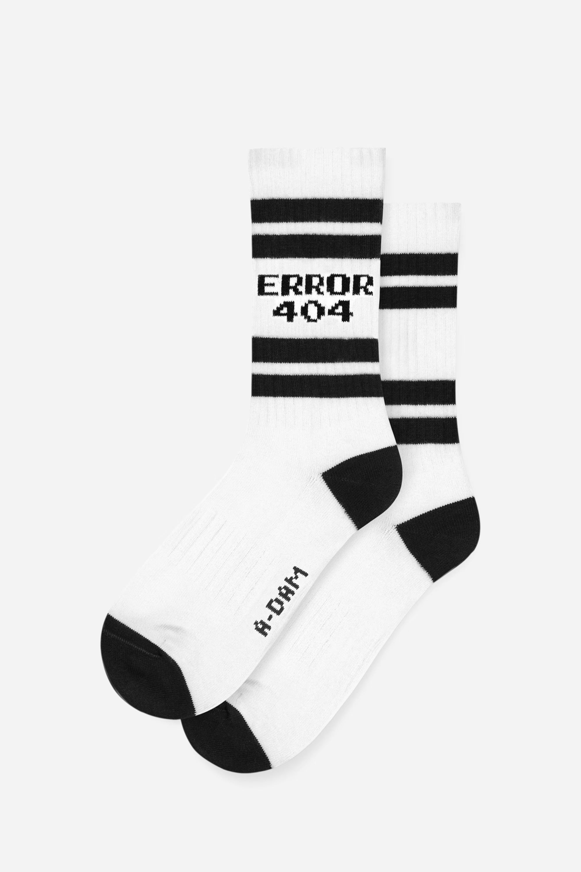Black stripe error crew socks
