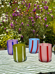 atina drinkglas - lila & blauw