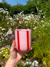 atina drinkglas - roze & rood