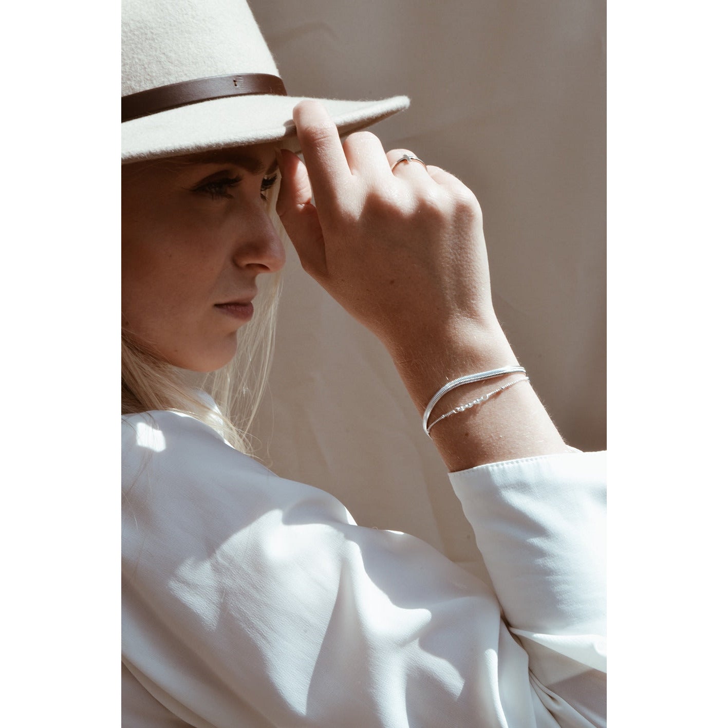 Armband - Smooth snake zilver of goud