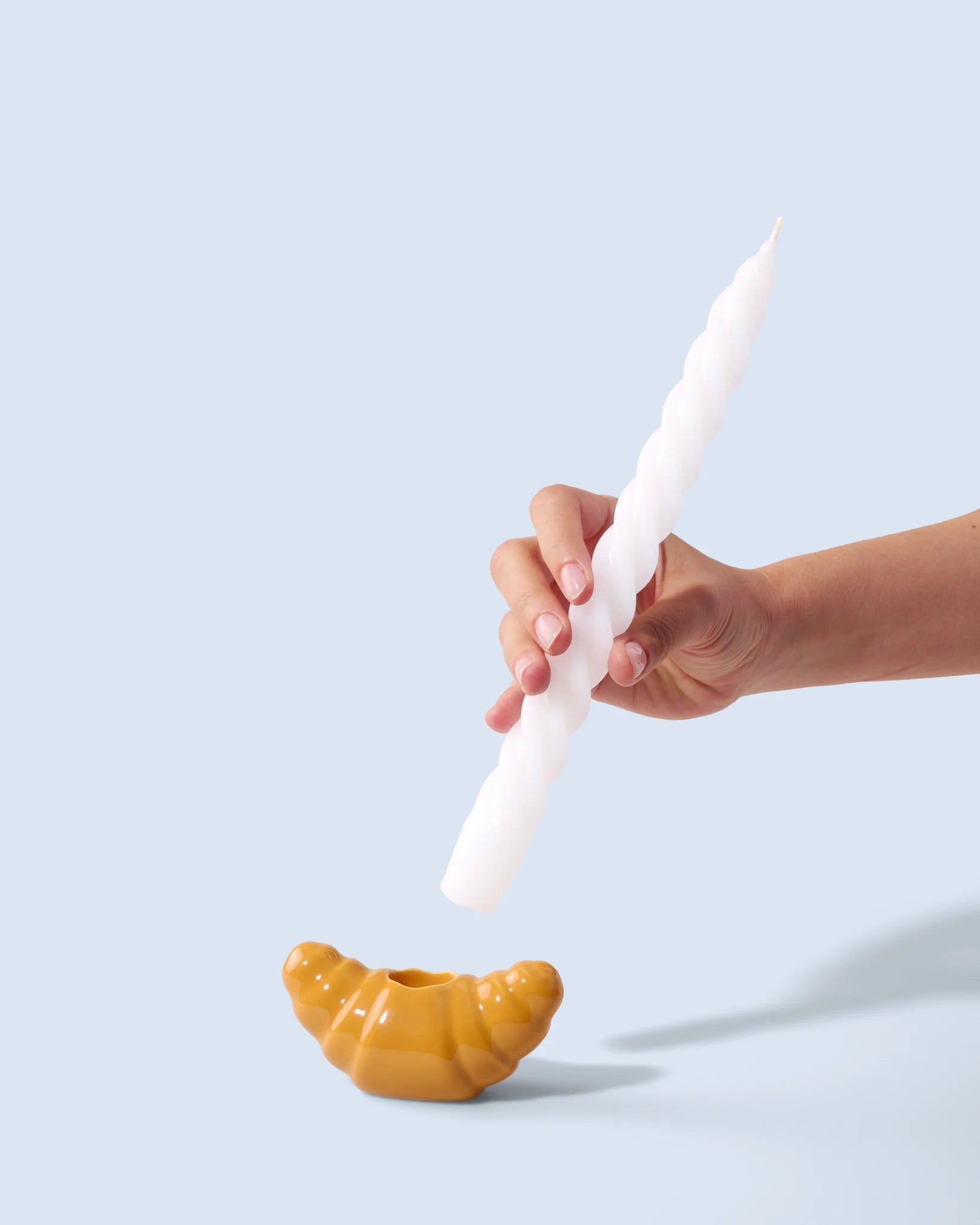 croissant - candle holder