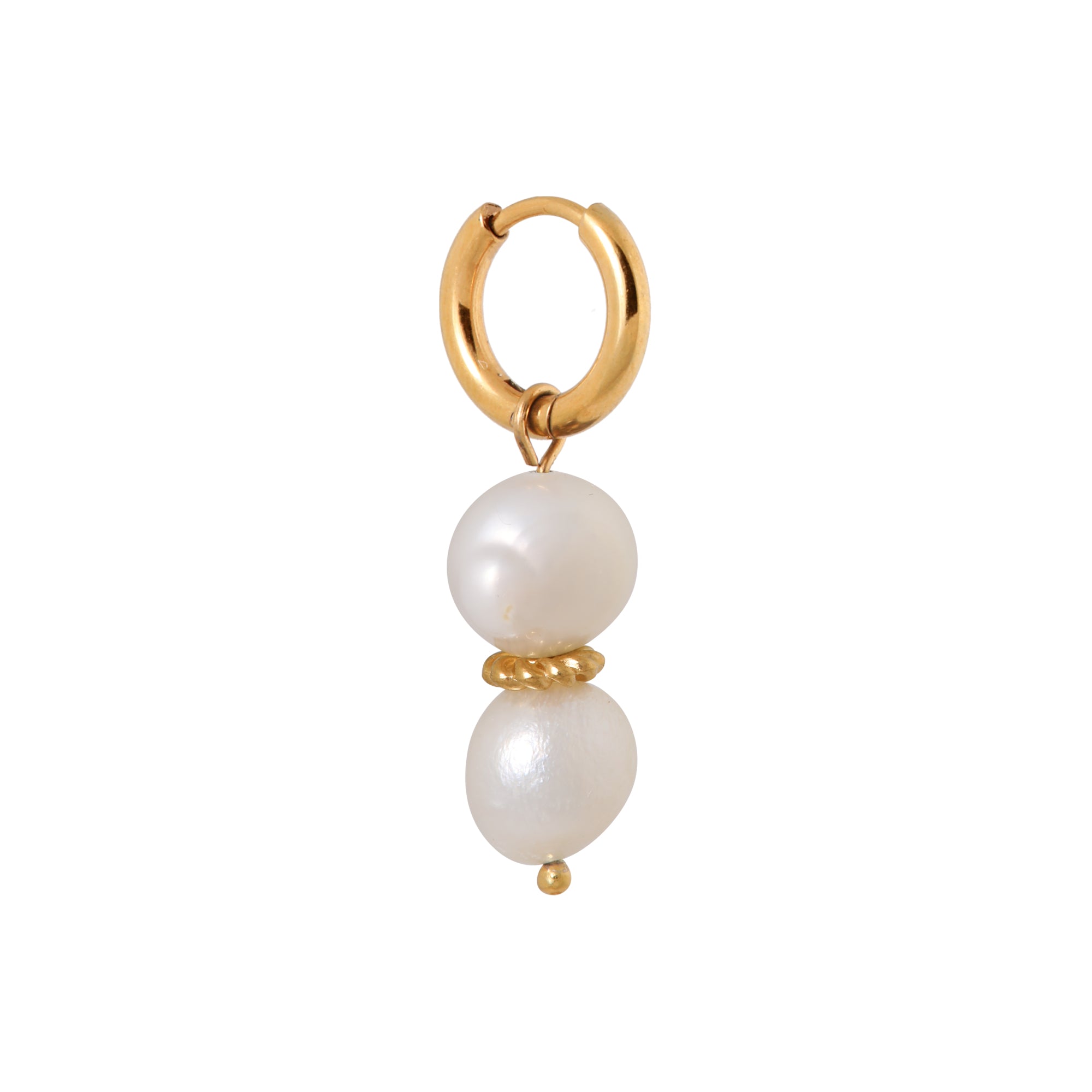 Belle pearl hoop - oorbel