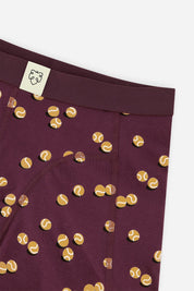 Burgundy tennis balls boxer brief