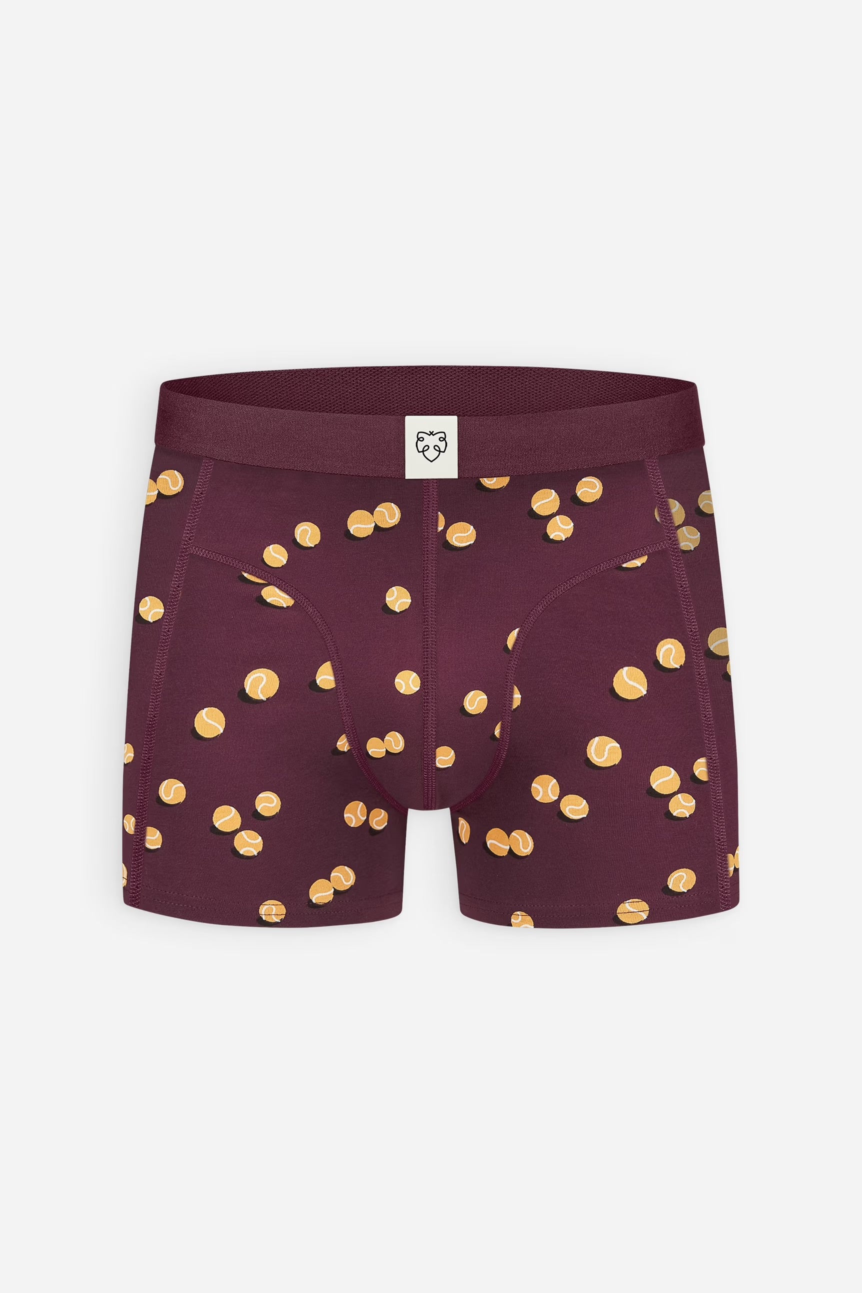 Burgundy tennis balls boxer brief