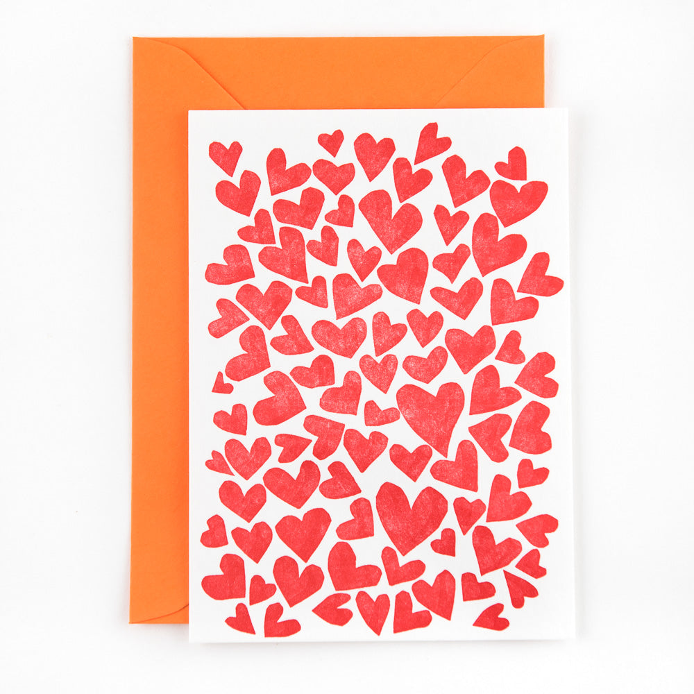 Letterpress kaart - hearts