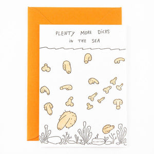 Letterpress kaart - Plenty more dicks in the sea