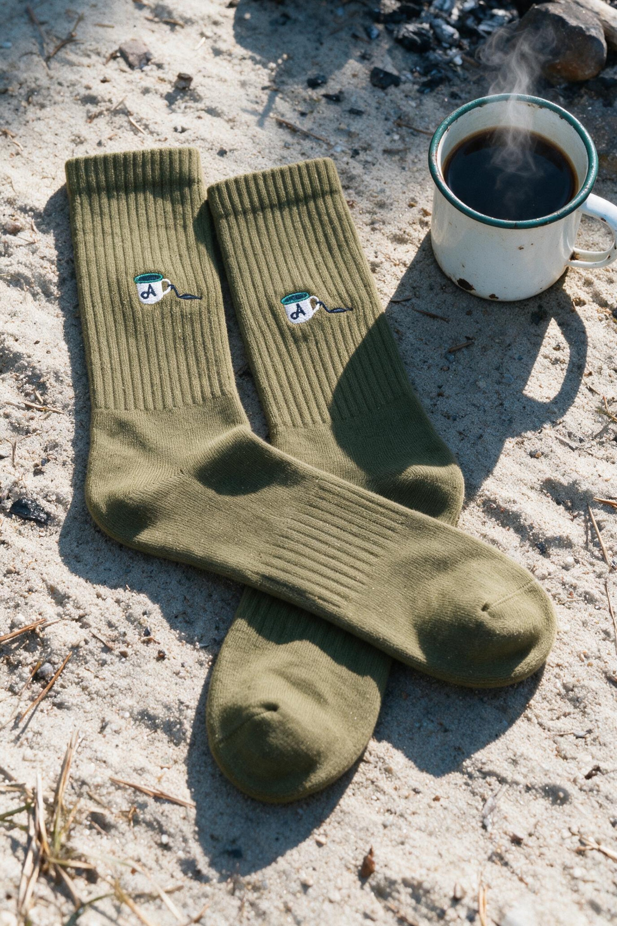 camp cup crew socks green