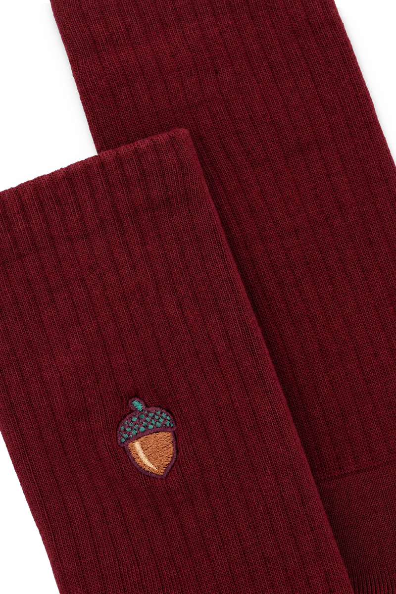 acorn crew socks burgundy