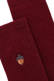 acorn crew socks burgundy