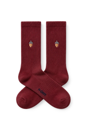 acorn crew socks burgundy
