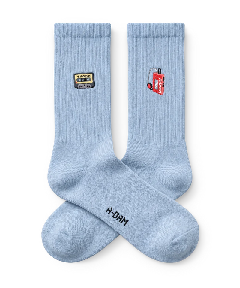 CHAMP_Crew_Socks_Walkman_Cassette_Tape_Blue_ASS0151_front_1.webp