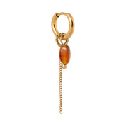 Chain oval brown hoop - oorbel