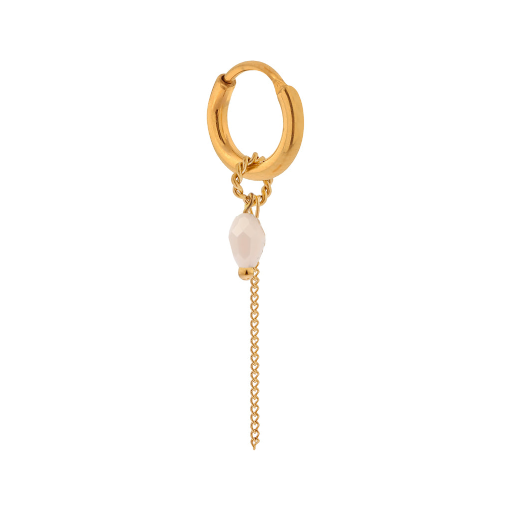 Oorbel - chain nude drop hoop