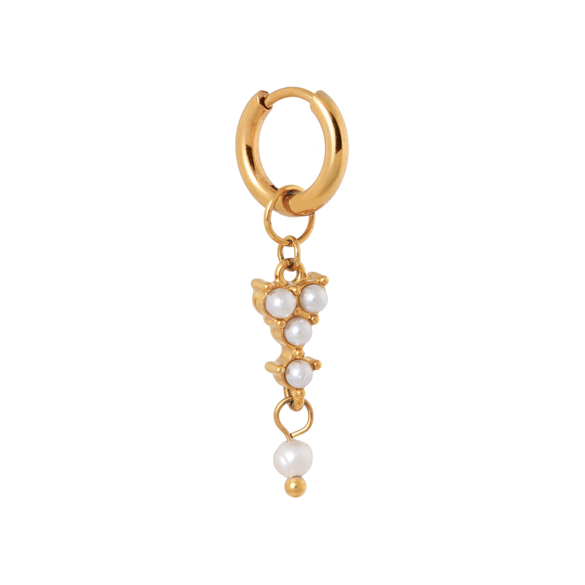 Classy pearl hoop - oorbel