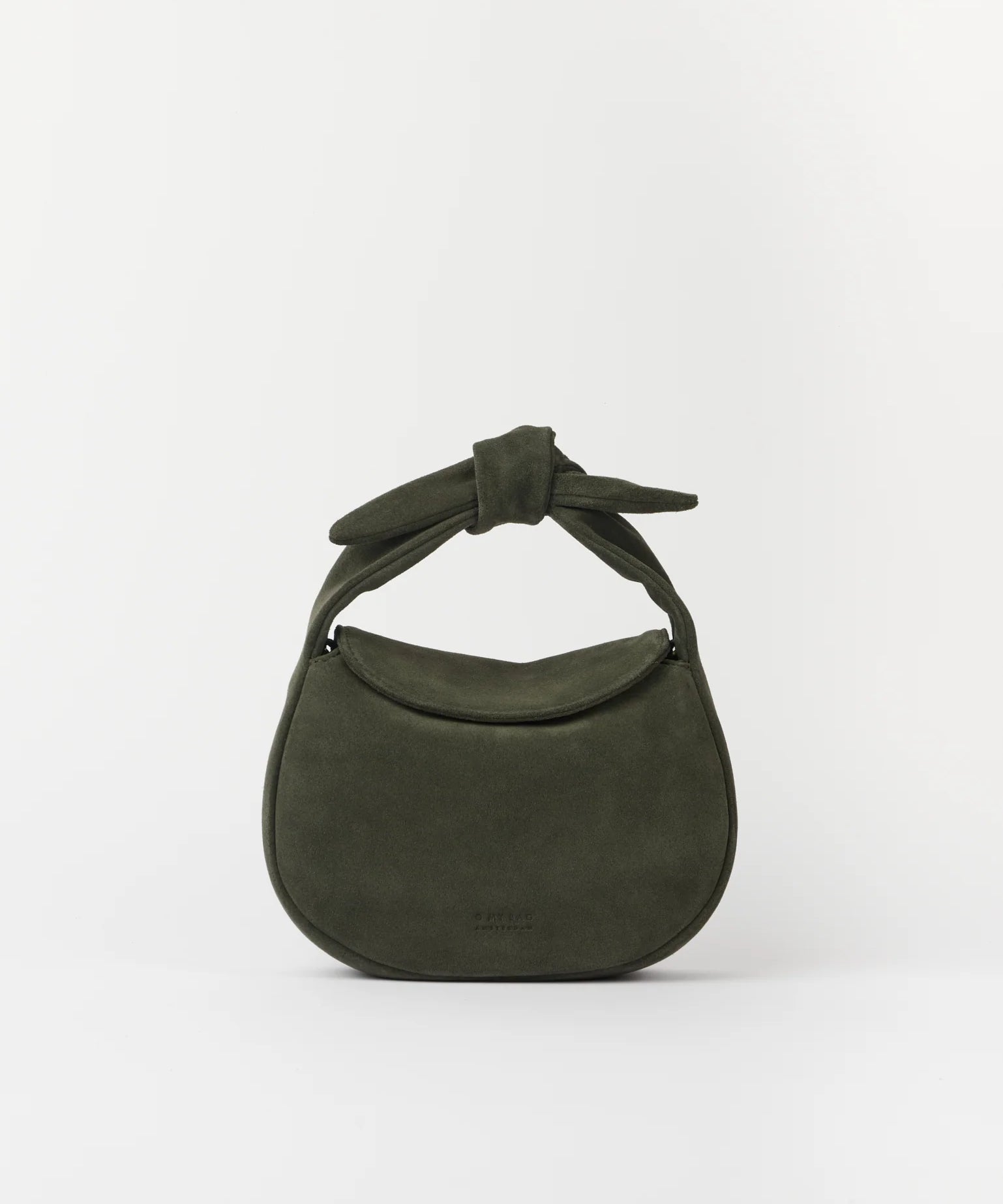 Coco-Croissant-Moss-Green-Suede-Leather-Front.webp