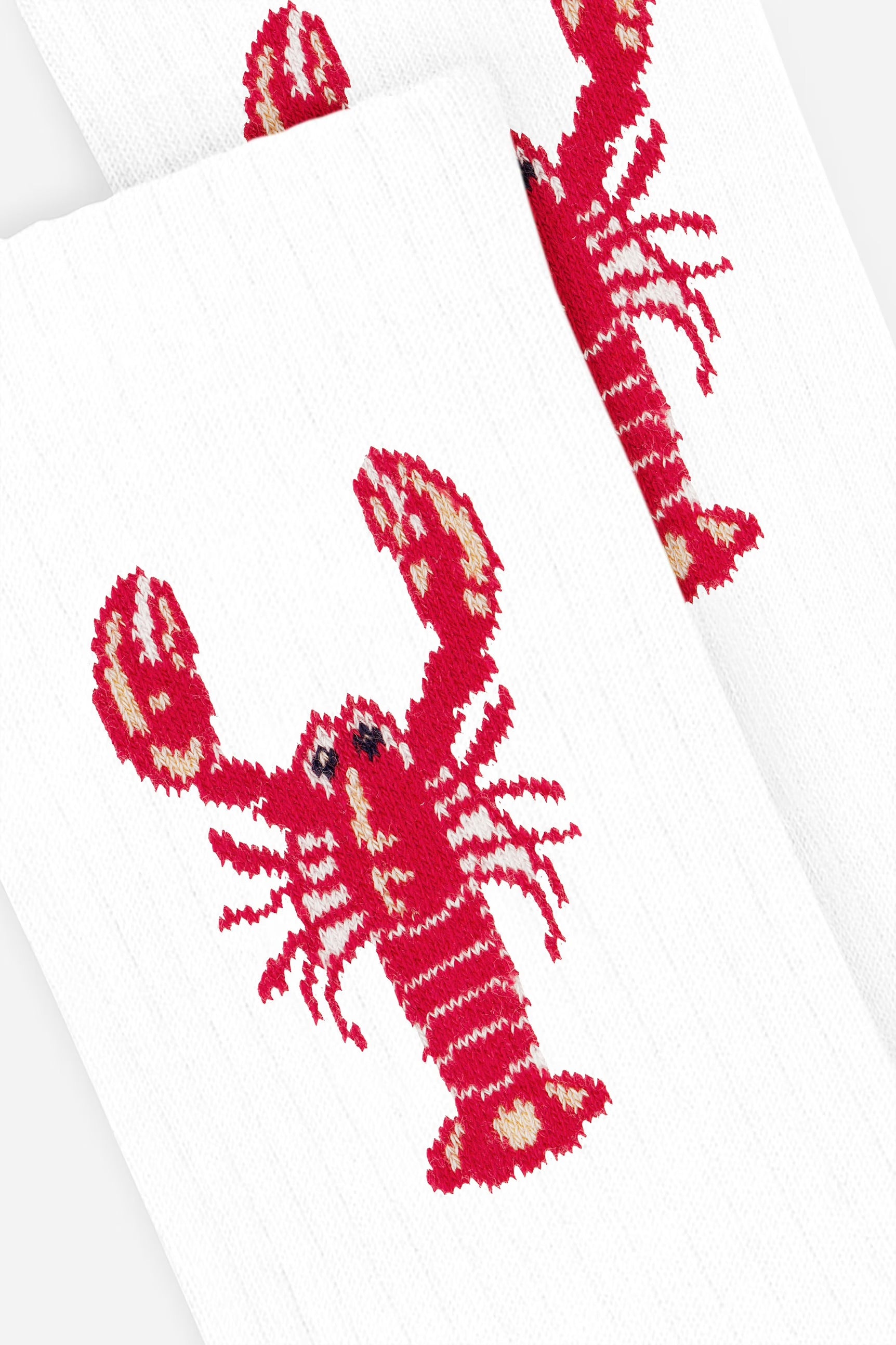 White lobster crew socks