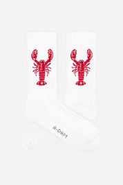 White lobster crew socks