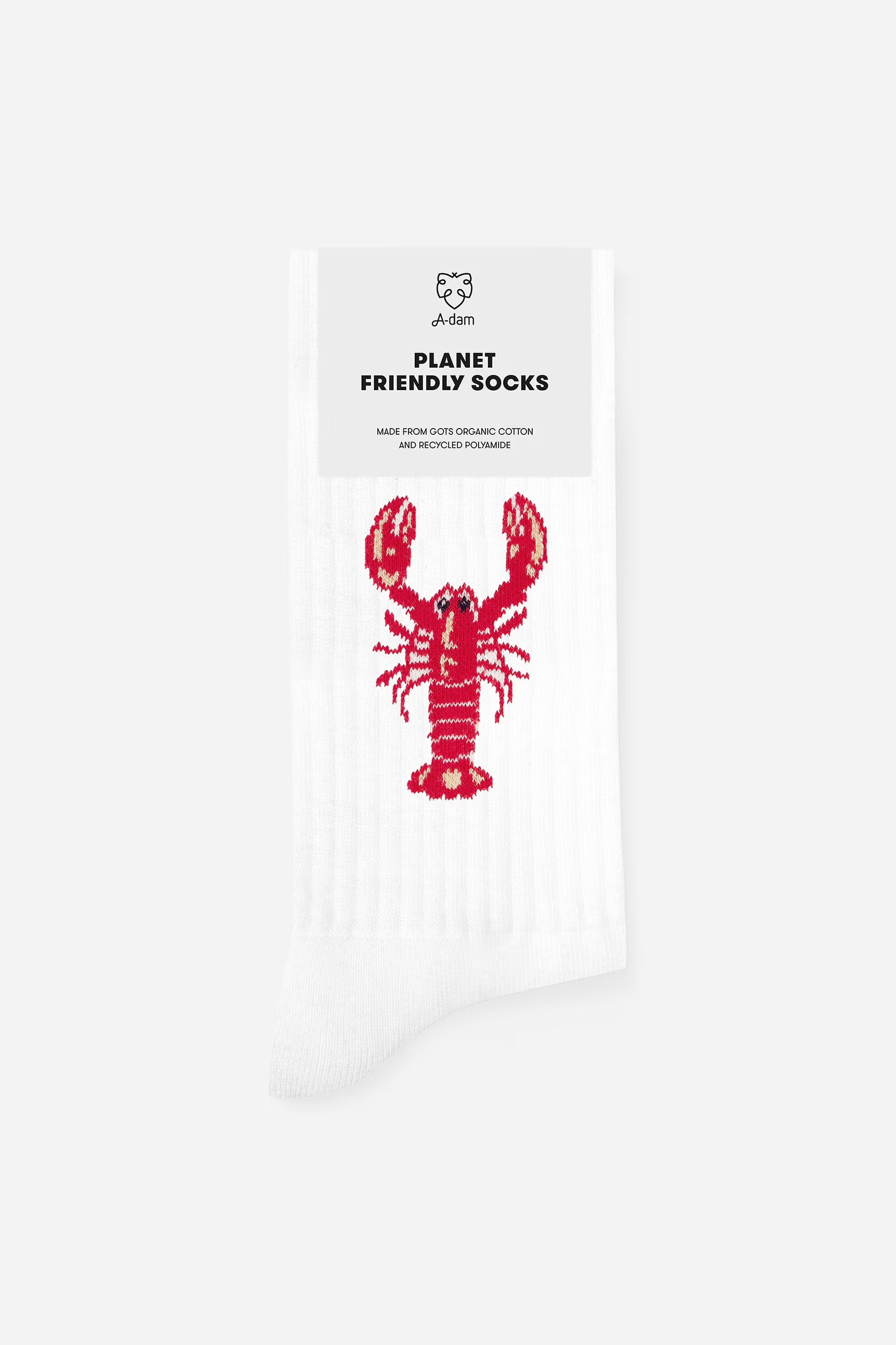 White lobster crew socks