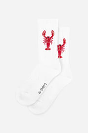 White lobster crew socks