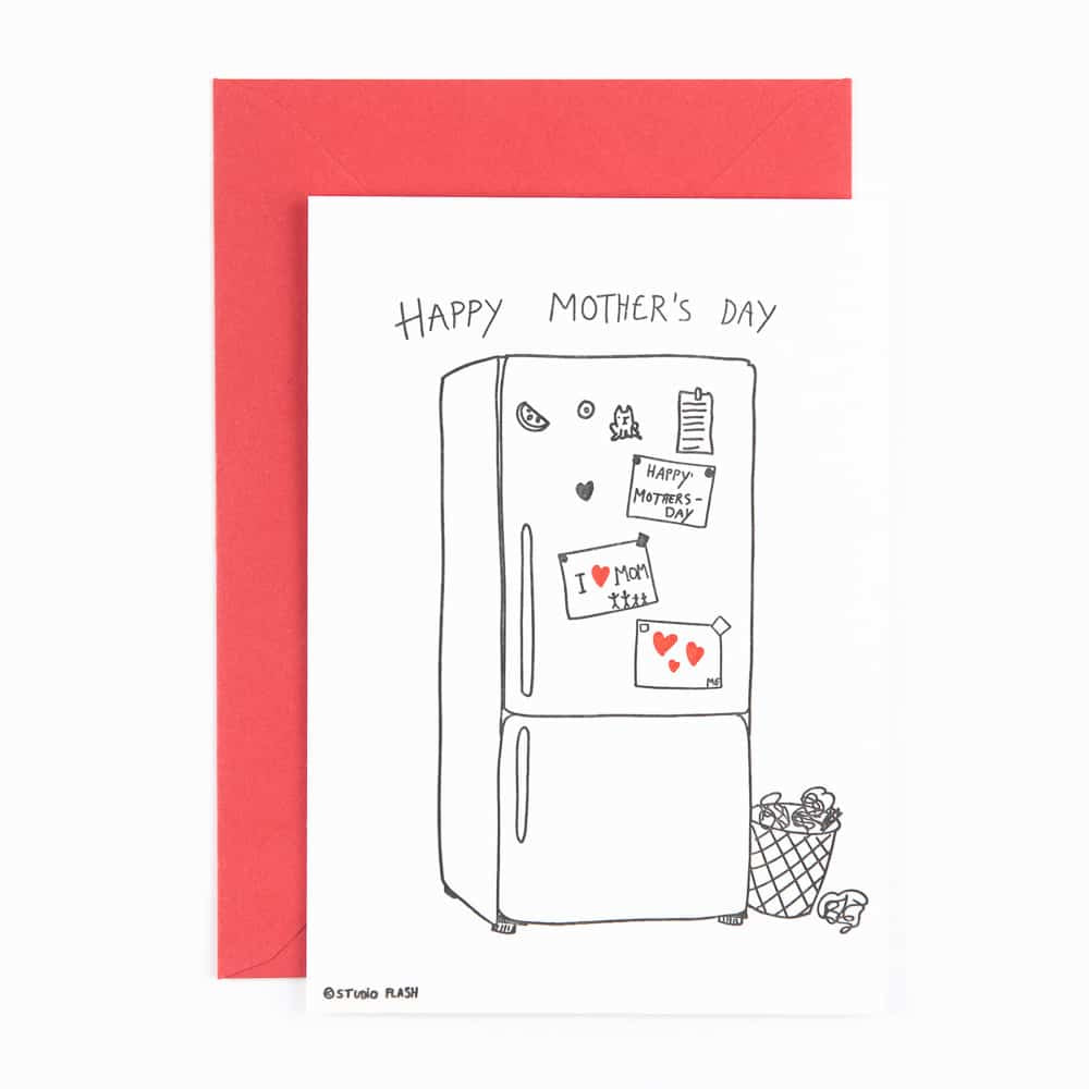 Letterpress kaart - happy mother's day fridge