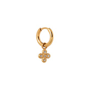 Diamond clover hoop - oorbel