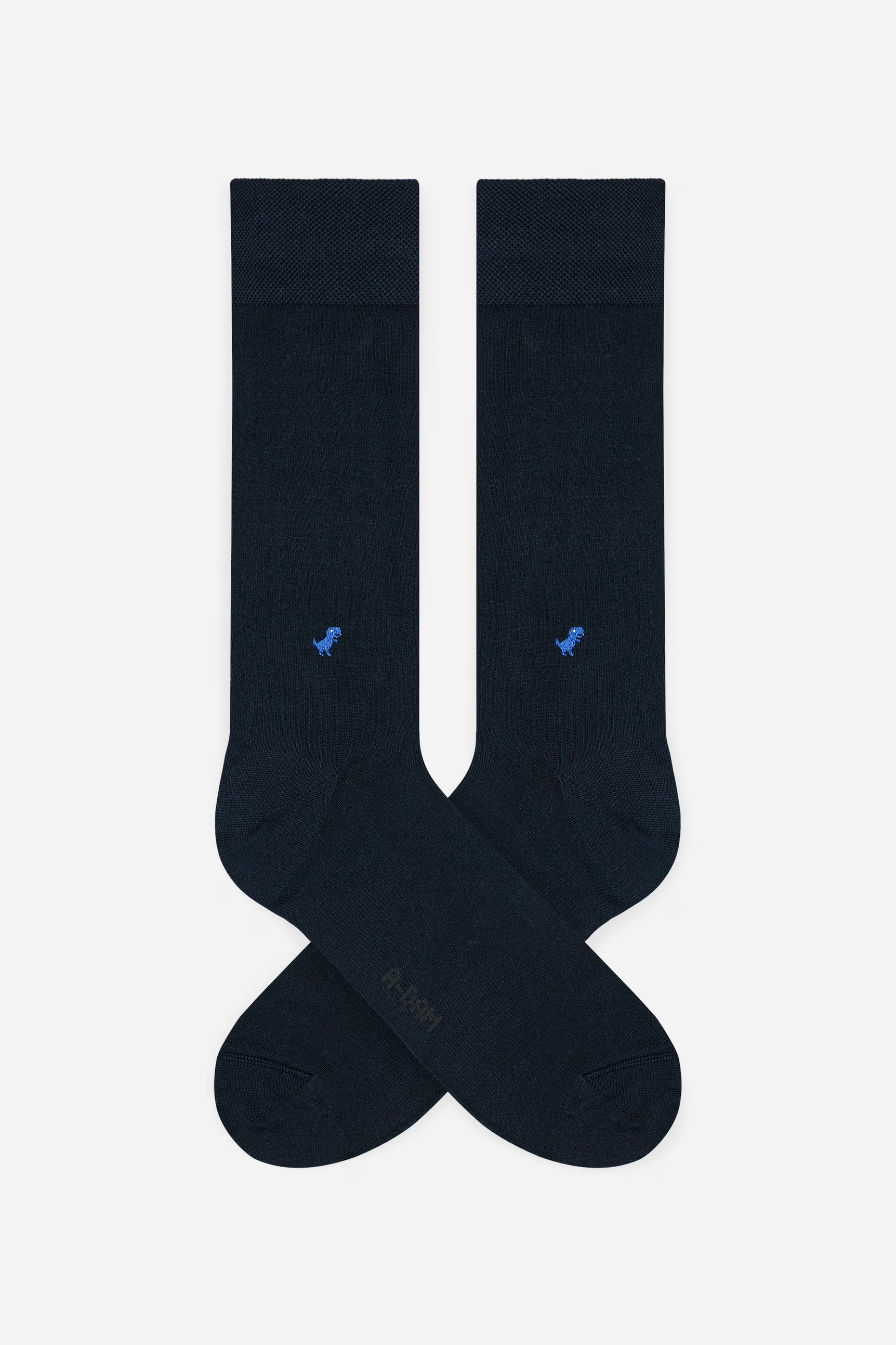 Navy dino dress socks