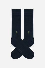 Navy palm tree dress socks