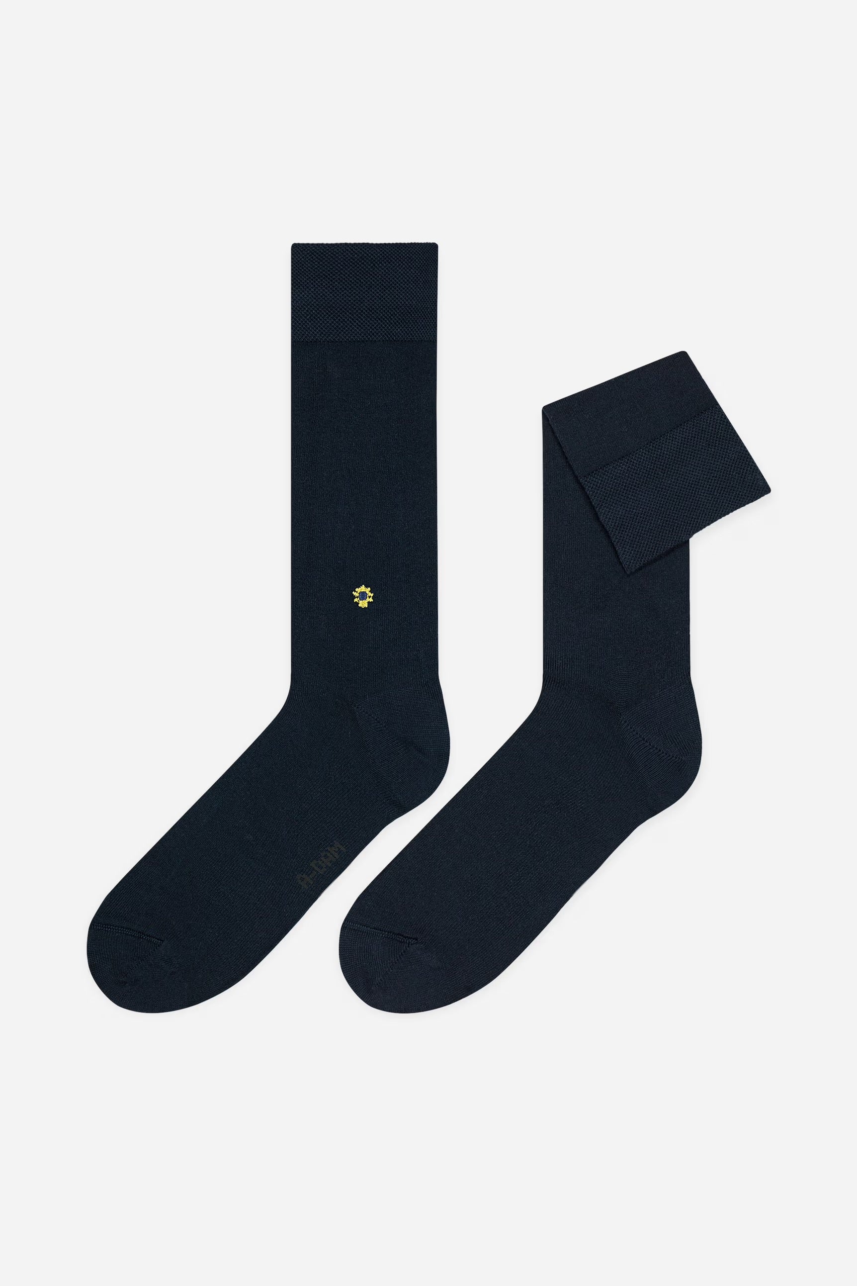 Navy flower dress socks