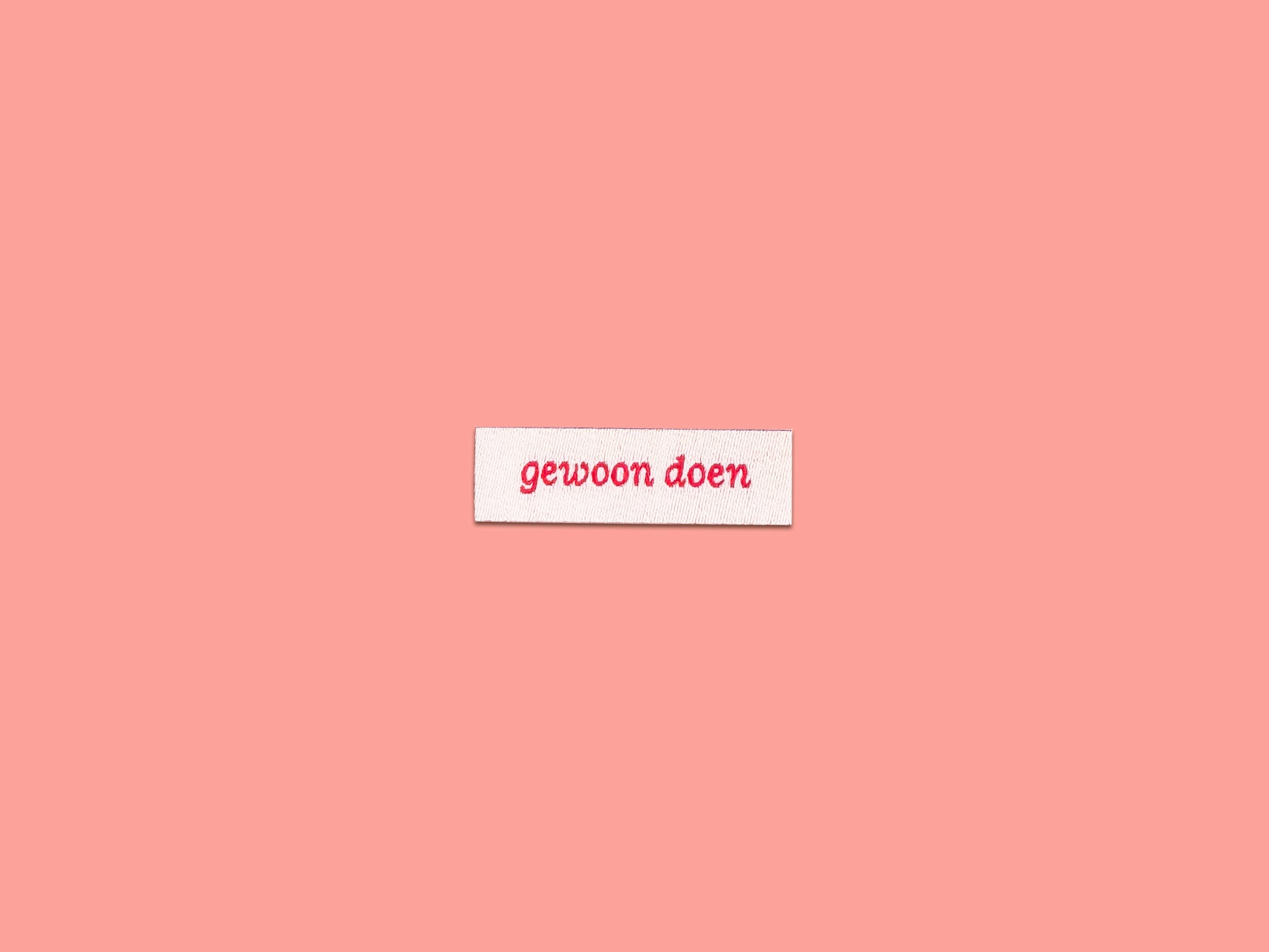 gewoon doen - strijklabel op kaartje