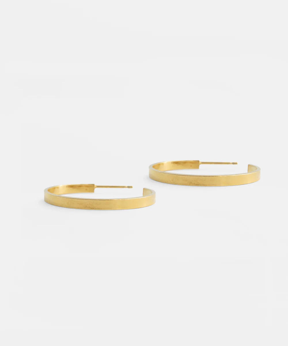 Oorbellen - band round hoop shine