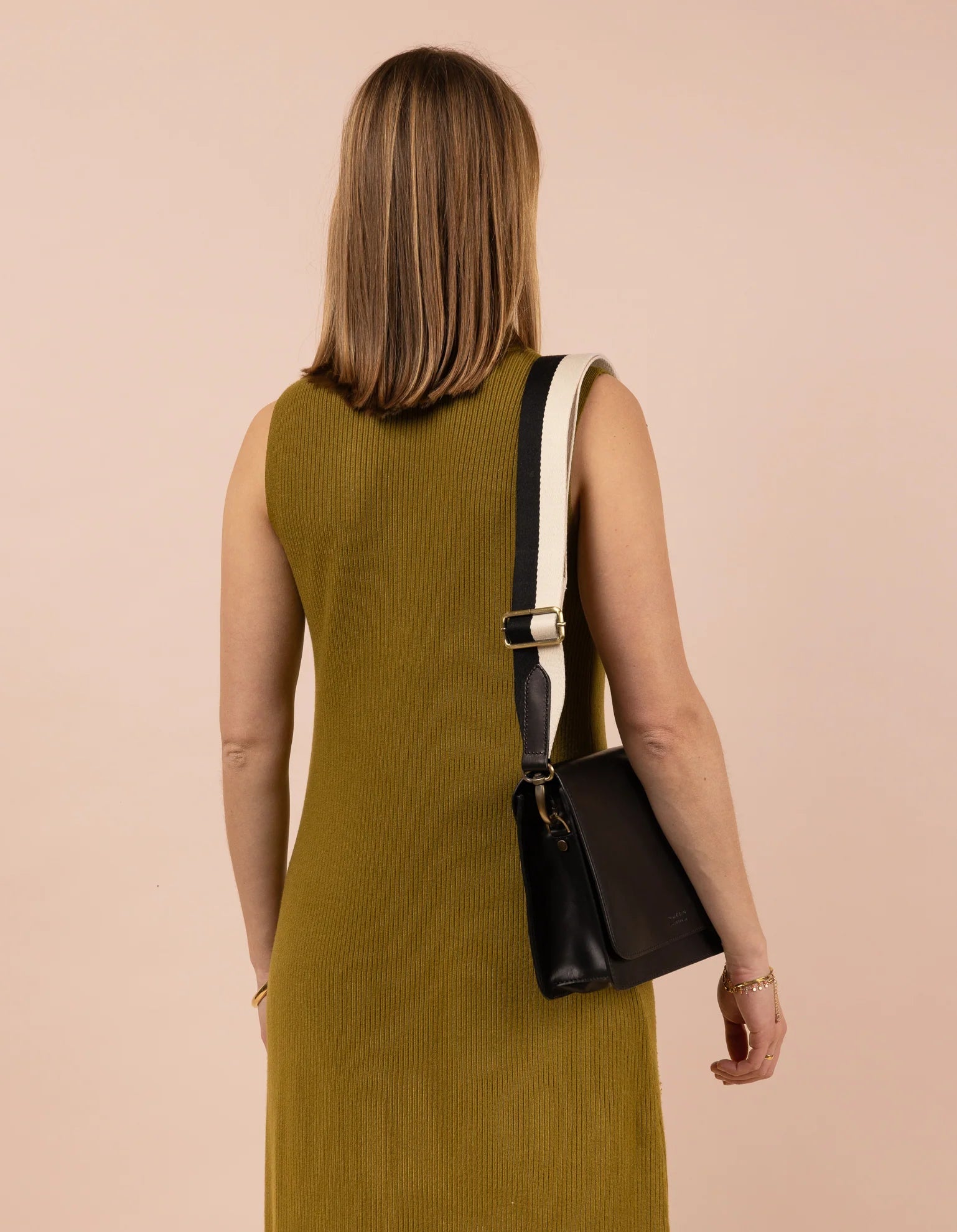 Gestreepte webbing strap - Zwart wit