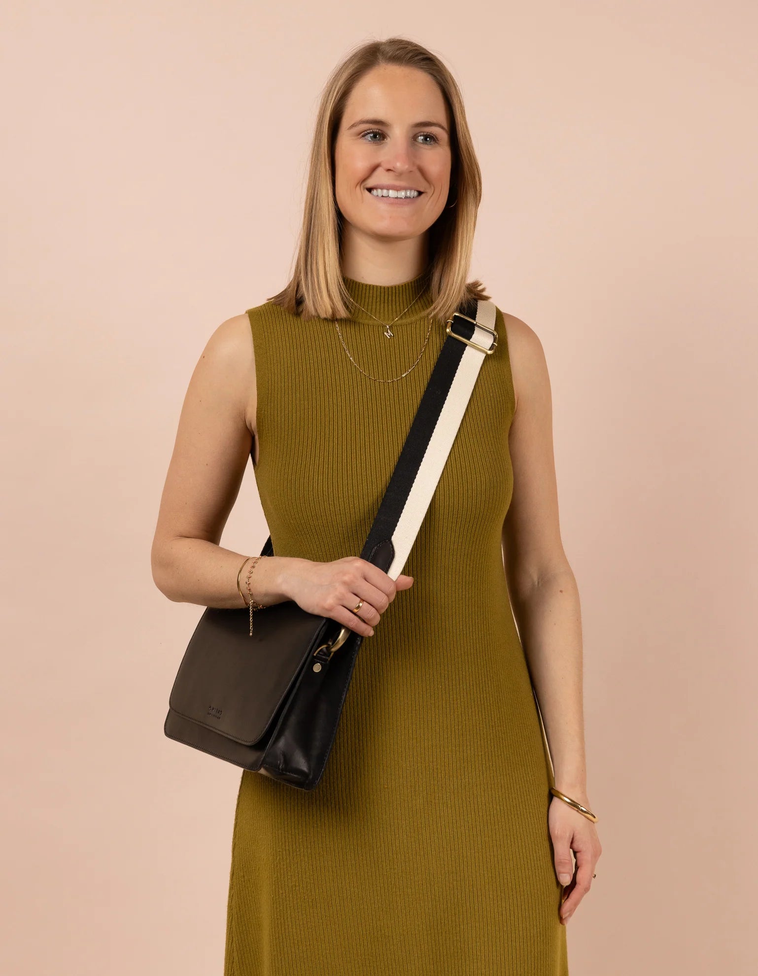 Gestreepte webbing strap - Zwart wit