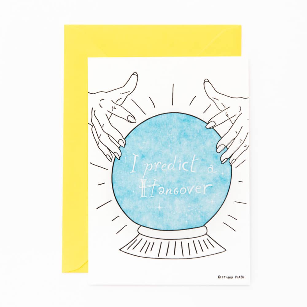 Letterpress kaart - i predict a hangover