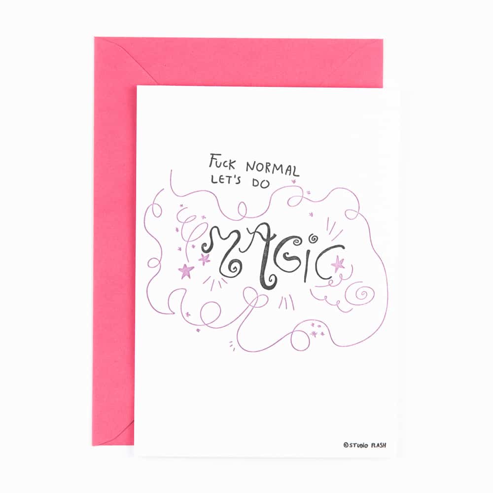Letterpress kaart - Let's do magic