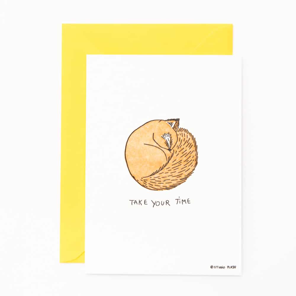 Letterpress kaart - take your time