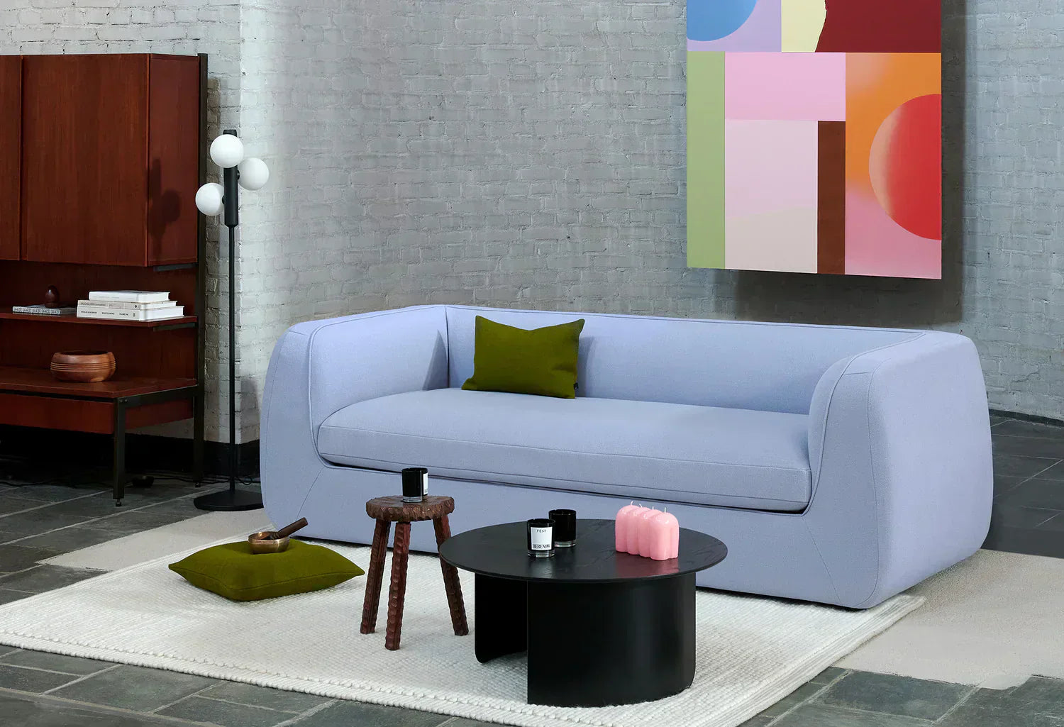 Bowie hoekbank divan - Grace light blue 70