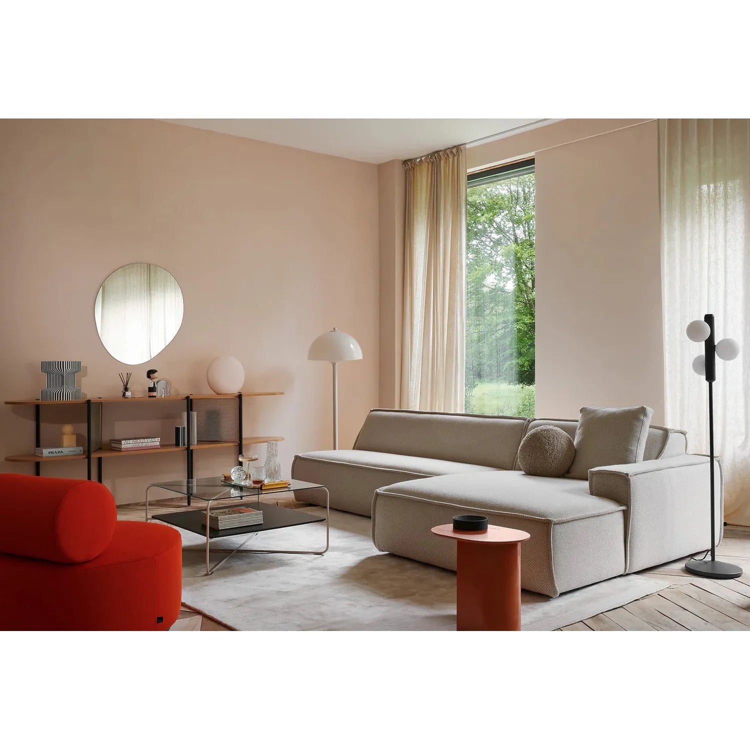 Edge poef medium - Grace beige 11