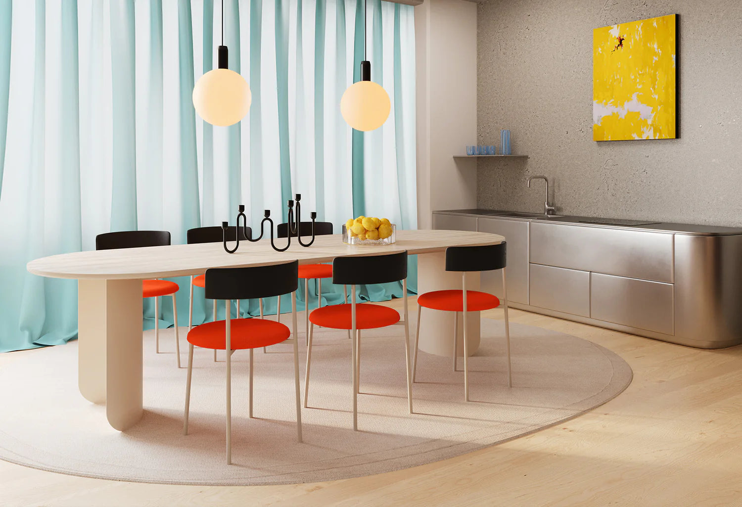 Plateau eettafel ovaal - sand of black