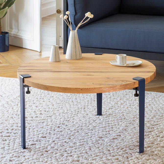 ronde salontafel - gerecupereerd hout