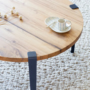 ronde salontafel - gerecupereerd hout